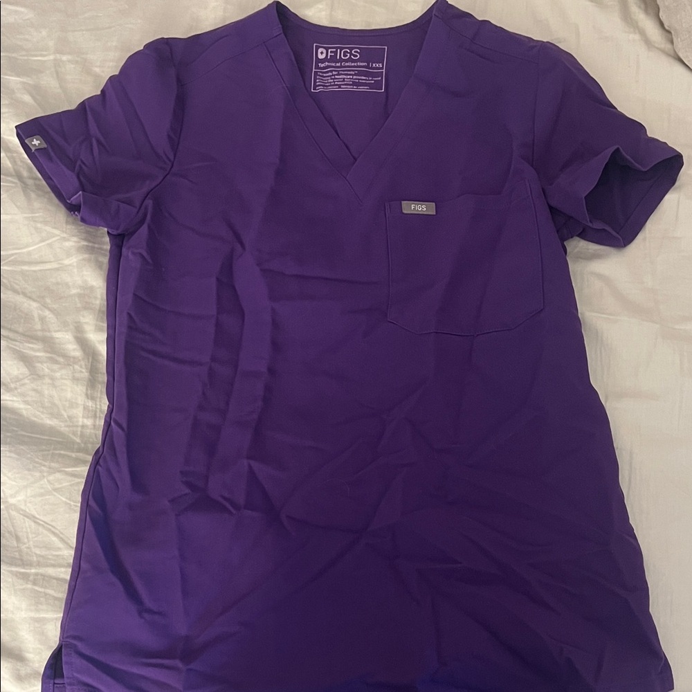 Figs Women's Purple Scrub Top and Jogger Set - Picture 4 of 4